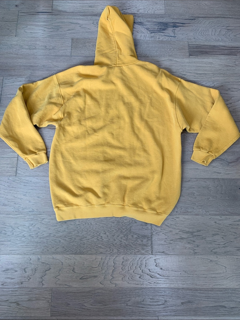 Vintage Nike Yellow Hooded Sweatshirt with Black Swoosh Size XL - Picture 10 of 10